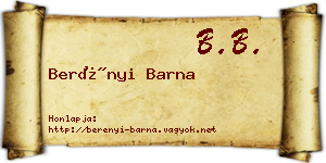 Berényi Barna névjegykártya