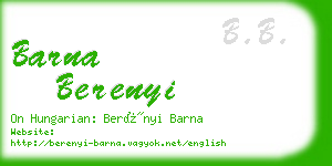 barna berenyi business card